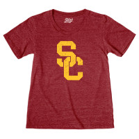 USC Trojans Women's Cardinal SC Interlock Tri-Blend T-Shirt